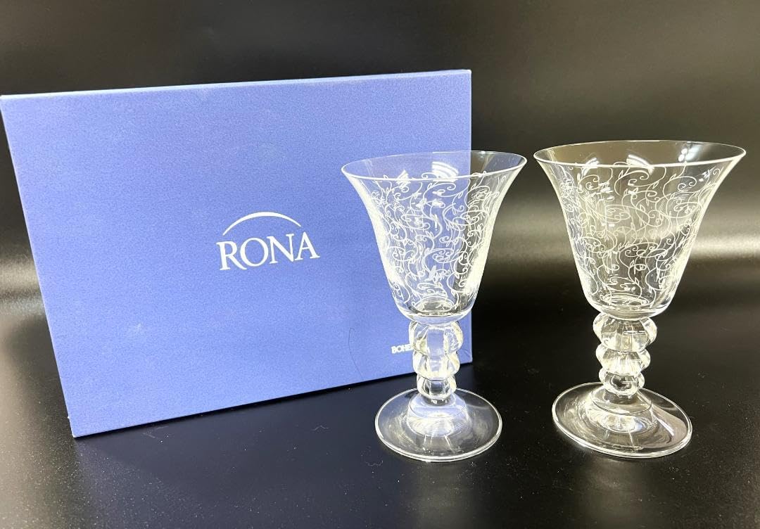 Amazon.co.jp: RONA ボヘミアングラス ワイングラス き ペア ロナ 