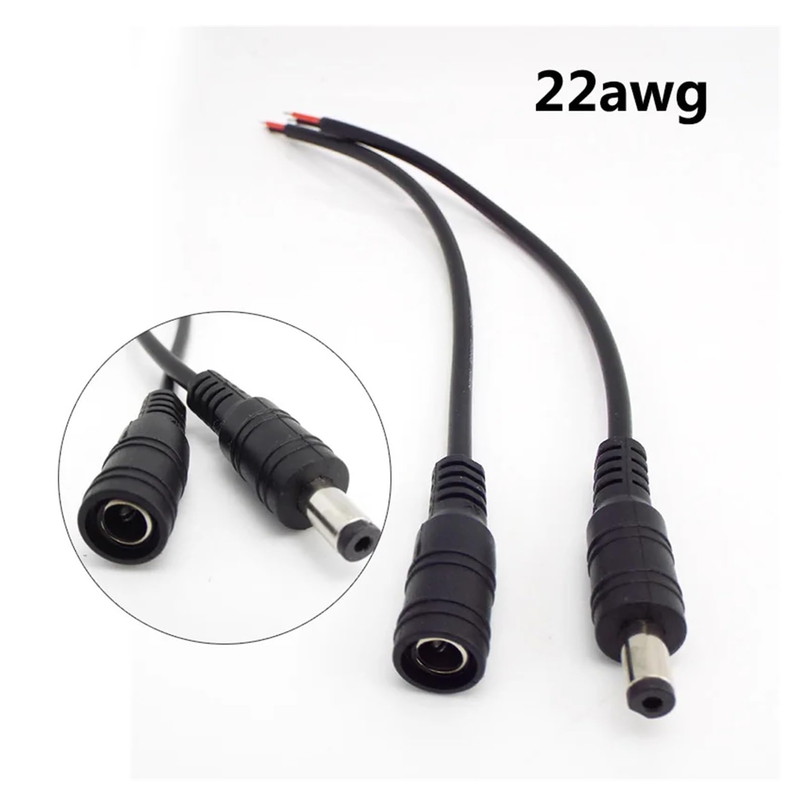 16/18/20/22awg 7A 10A DC Männlich Weiblich Netzteil Stecker verlängerung Kabel 5,5x2,1mm Kupfer Draht Strom for LED Streifen licht(DC male,20PCS_16AWG 10A)
