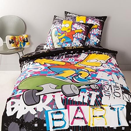 Housse De Couette Graffitis Bleus Parure De Lit Respirant Housse De