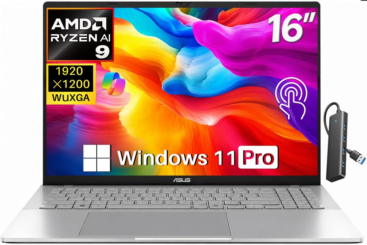 ASUS Vivobook S16 Touchscreen Laptop 32GB DDR5 1TB SSD AMD Ryzen AI 9 465