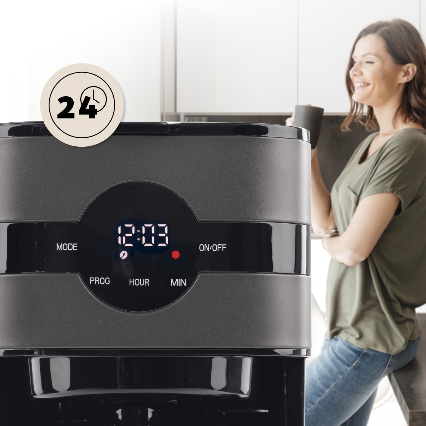 Barista Cafetière filtre Touch Iso | Cafetière avec carafe isotherme | Filtre avec écran digital & minuterie | 900W | pour 8 tasses | Verseuse 1,25 litre