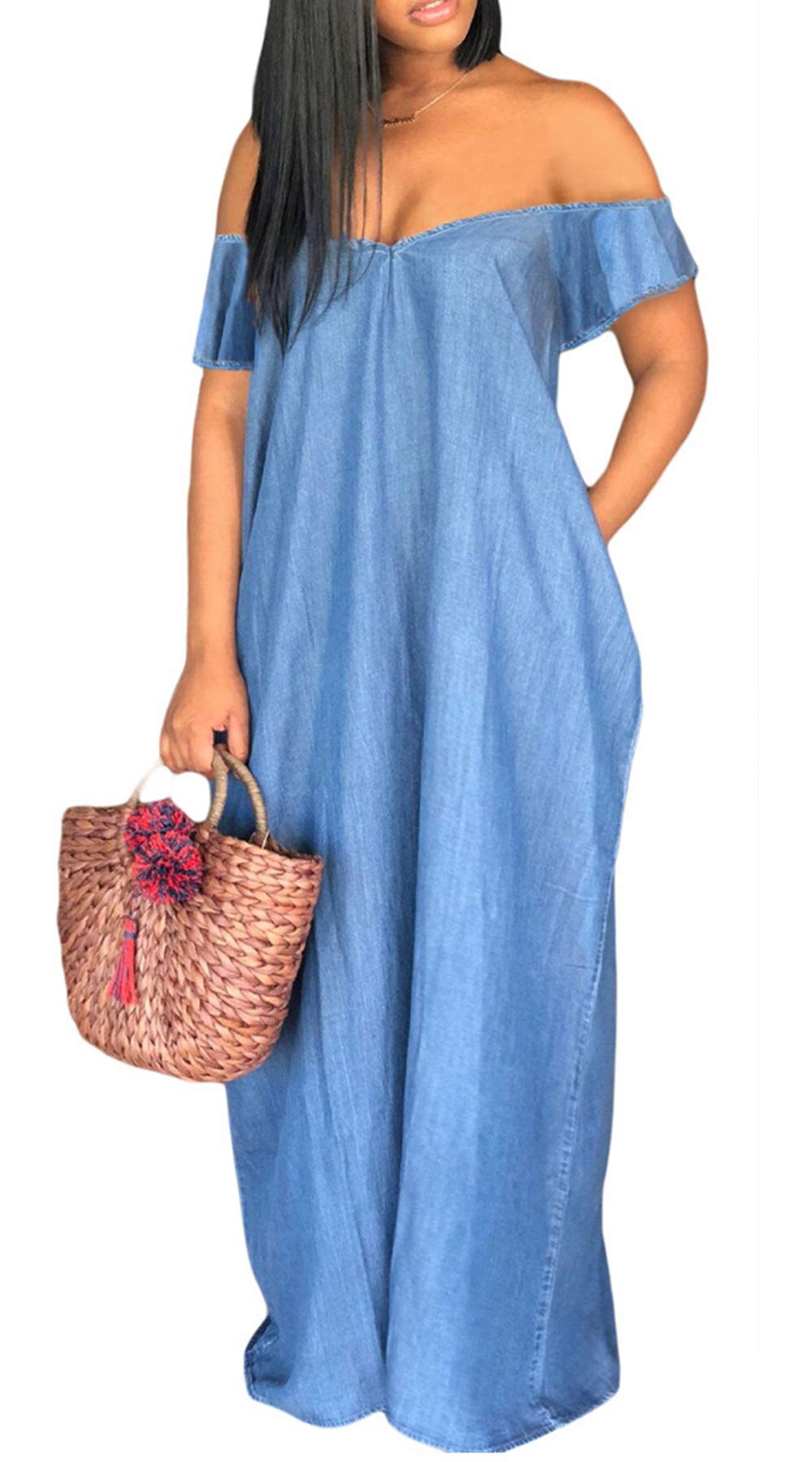 Denim Dress Long The Dress Shop