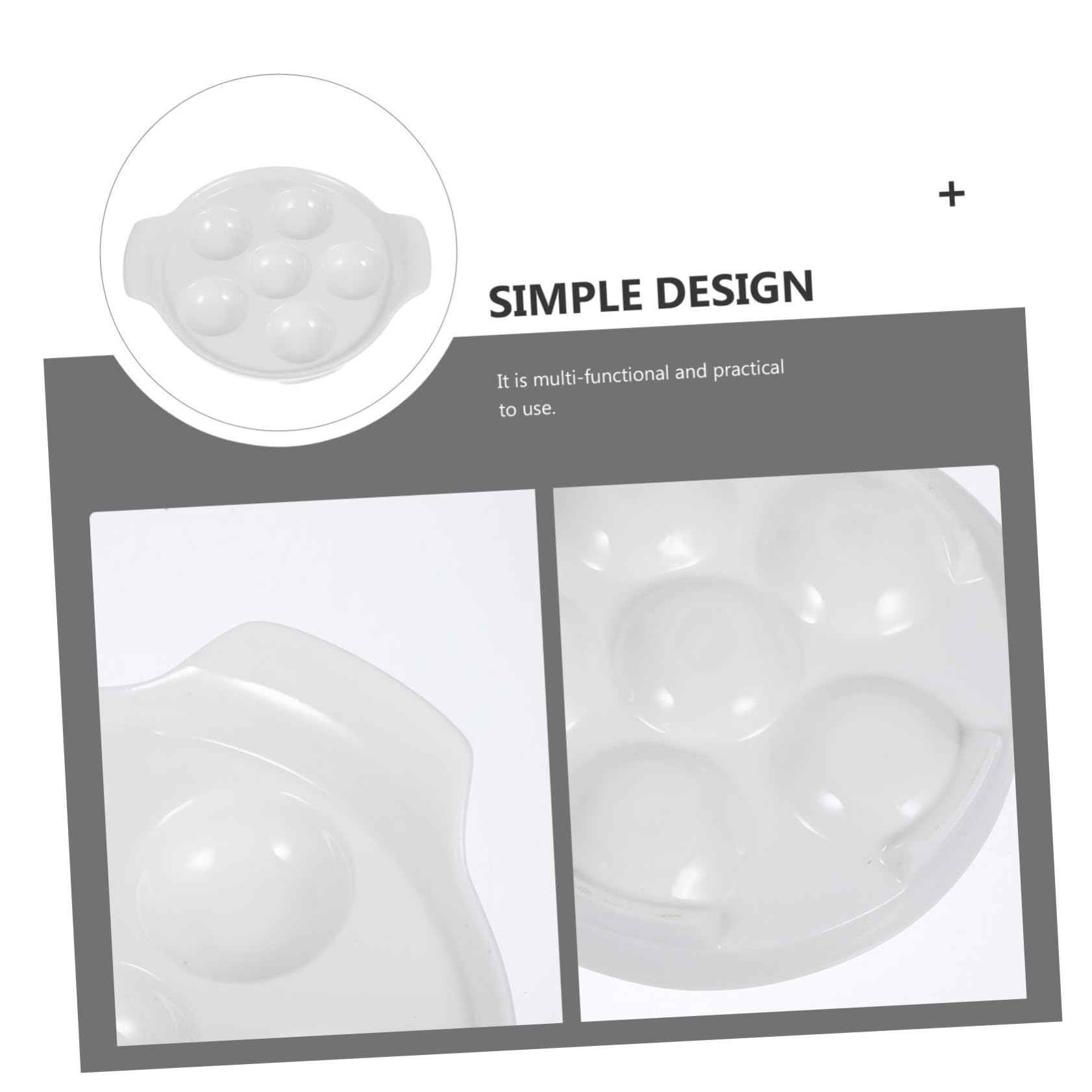 BESTYASH Platos de Cerámica para Caracoles 7 Pulgadas con Asas Dobles, Resistente a Altas Temperaturas, Ideales para Servir Mariscos y Aperitivos, Juego de 4 Piezas para Cocina Doméstica
