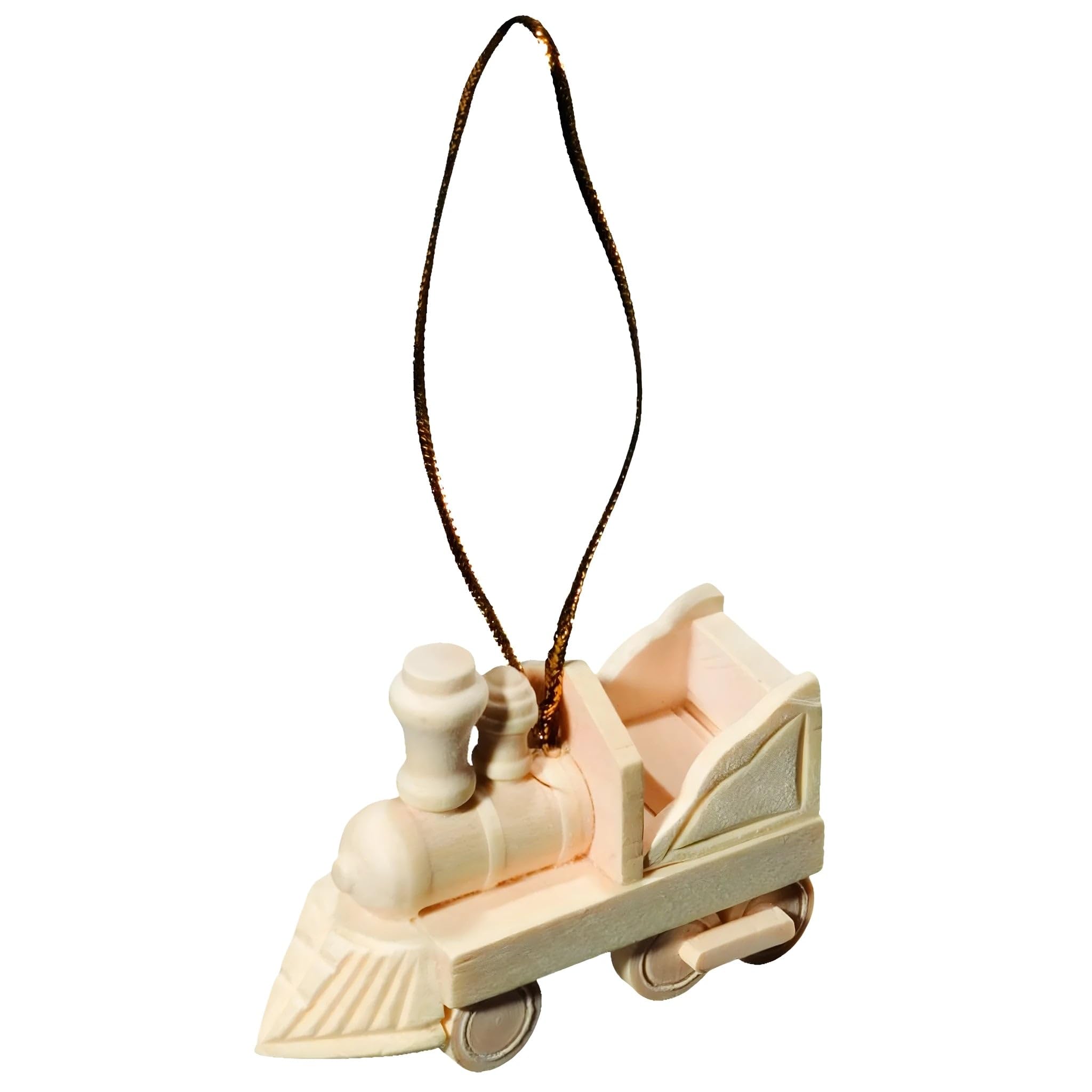 Dolfi Linden Locomotive Hanging 10 cm | Natural Wood in Val Gardena | Nativity Figure