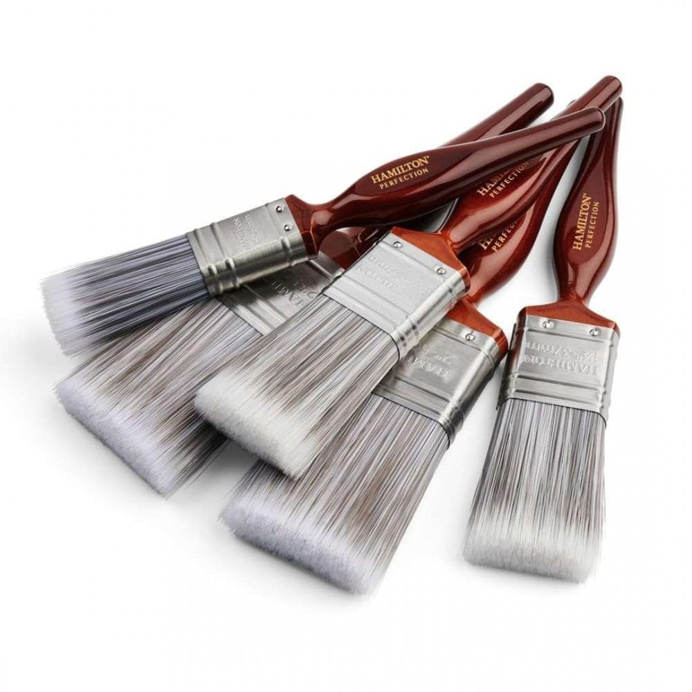 5 Piece Hamilton Perfection Max Stroke Soft Synthetic Flat Brush Set (1 x 1", 2 x 1.5", 2 x 2")