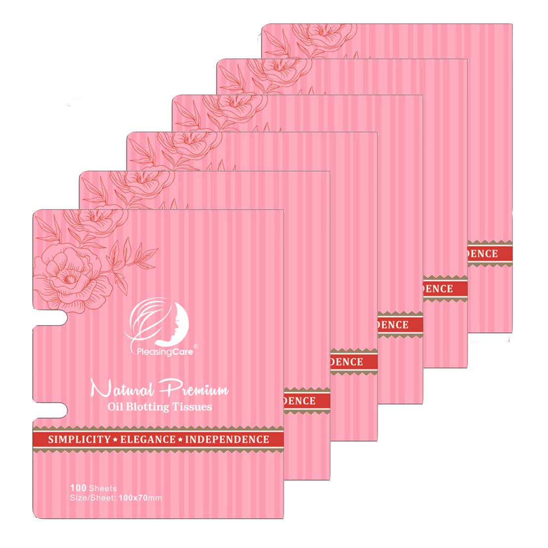 Oil Blotting Sheets for Face, 600 Sheets (6 Packs of 100) - Natural Bamboo Charcoal Blotting Papers for Oily Skin, Shine Control & Makeup Touch Up, Easy Take Out Design Patent Oil Absorbing Paper