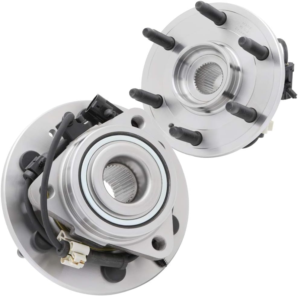 [2-Pack/Pair] 515036 - FRONT Wheel Bearing Hub Assembly [4WD, AWD] for Cadillac Escalade | Chevy Avalanche Express 1500, Tahoe, Silverado 1500 | GMC Yukon Sierra 1500, Savana 1500, 6 Lugs with ABS
