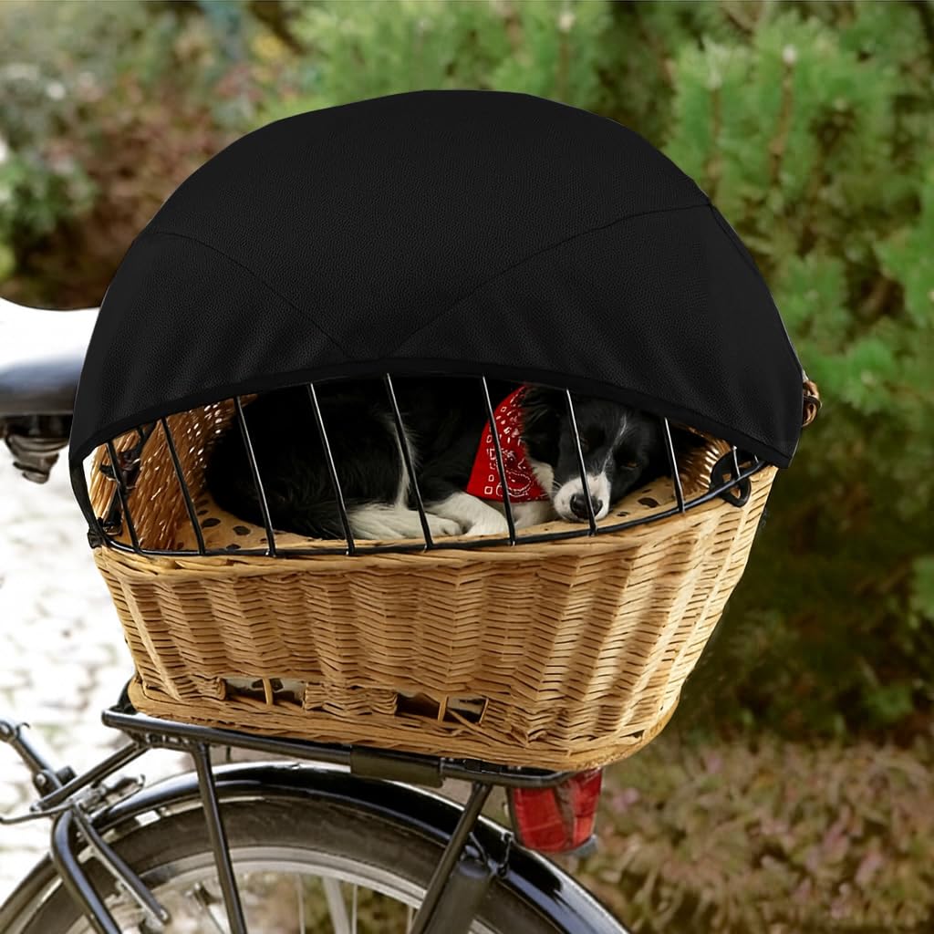 Sonnensegel für Hundefahrradkorb & Fahrradkorb – Großes, verstellbares Schutznetz für Hunde – Atmungsaktiv, Wind- & staubgeschützt, sicher & stabil