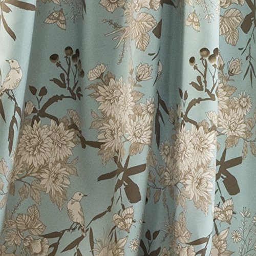 Lush Decor Botanical Garden Curtains Floral Bird Print Light Filtering Window Panel Drapes Set for Living Dining - Image 3