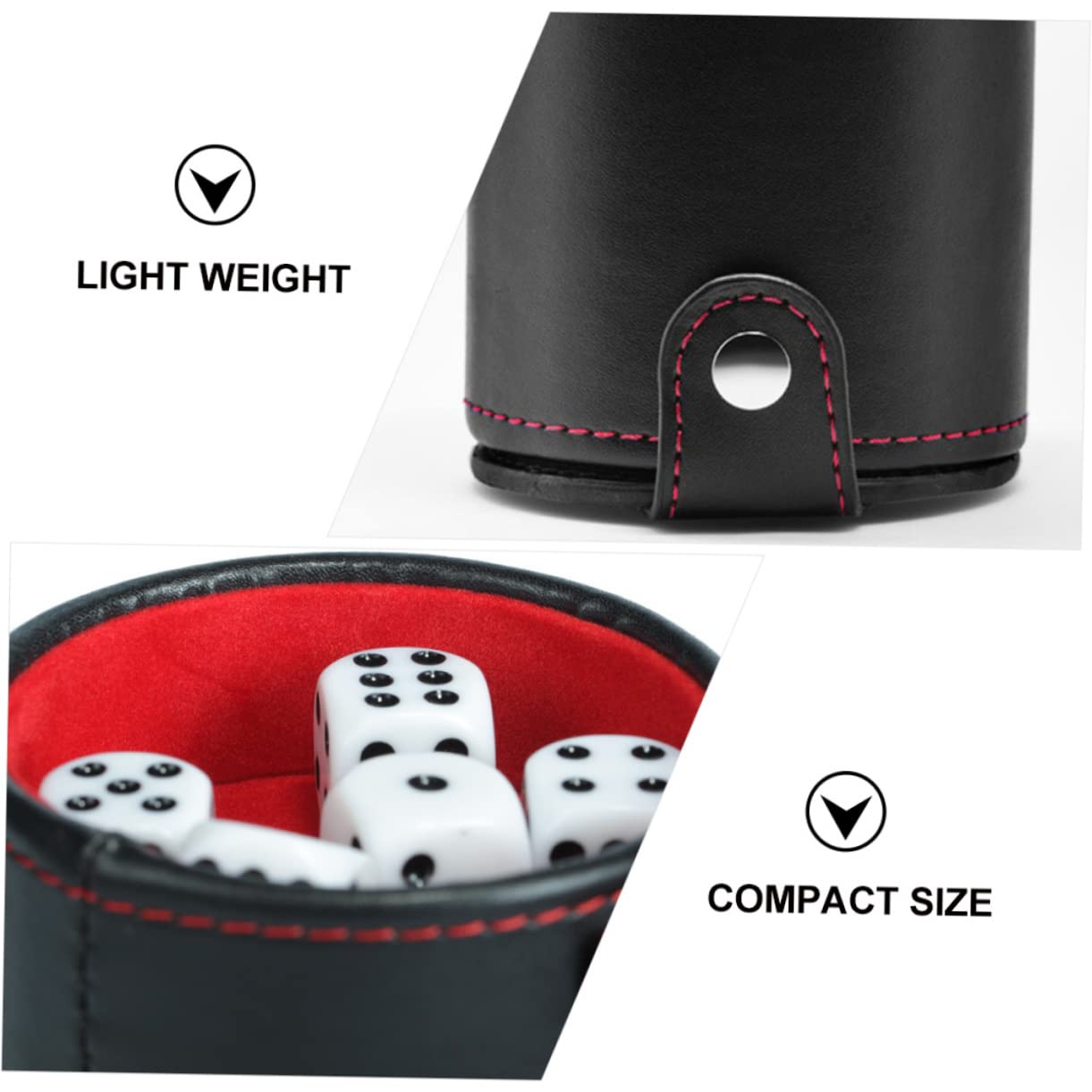 ibasenice 3 Sets Würfelbecher Polyhedral Würfel Leder Würfel Lagerung Container Für Unterhaltung
