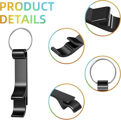 Miniatura 3 de Paquete de 200 llaveros coloridos de metal para abridor de botellas, pequeño abrelatas para fiestas (200 unidades)