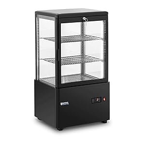 Royal Catering Vitrina Refrigerada Para Hostelería RCCC-58-BT (Capacidad: 58 L, Temperatura: 0-12 °C, Con 3 niveles e iluminación LED)