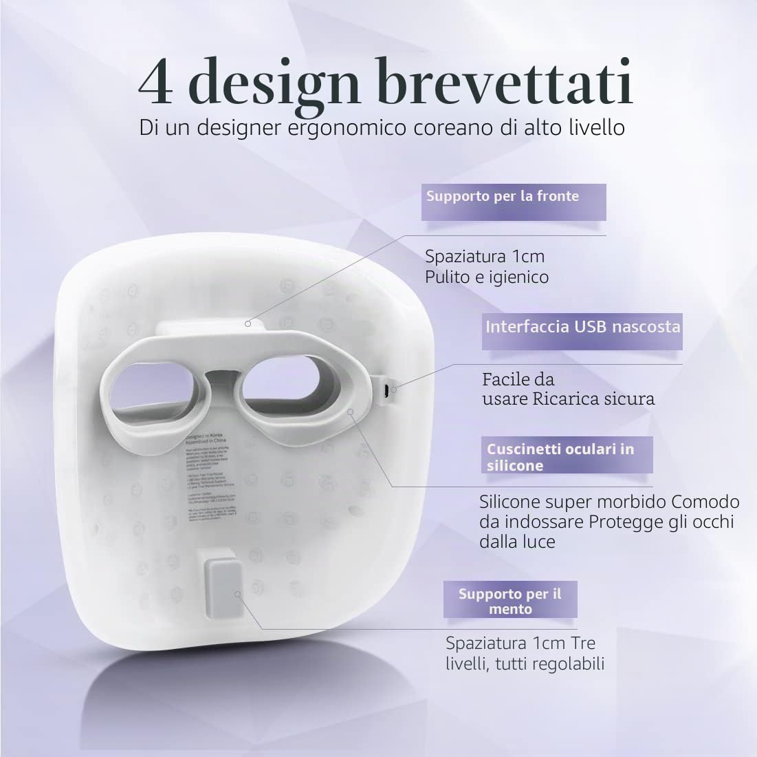 HIME SAMA Maschera Viso Led, Miracle STAR | maschera per la cura della pelle con luce rossa + nir e blu per rughe antietà, maschera per la pelle domestica per viso ‎