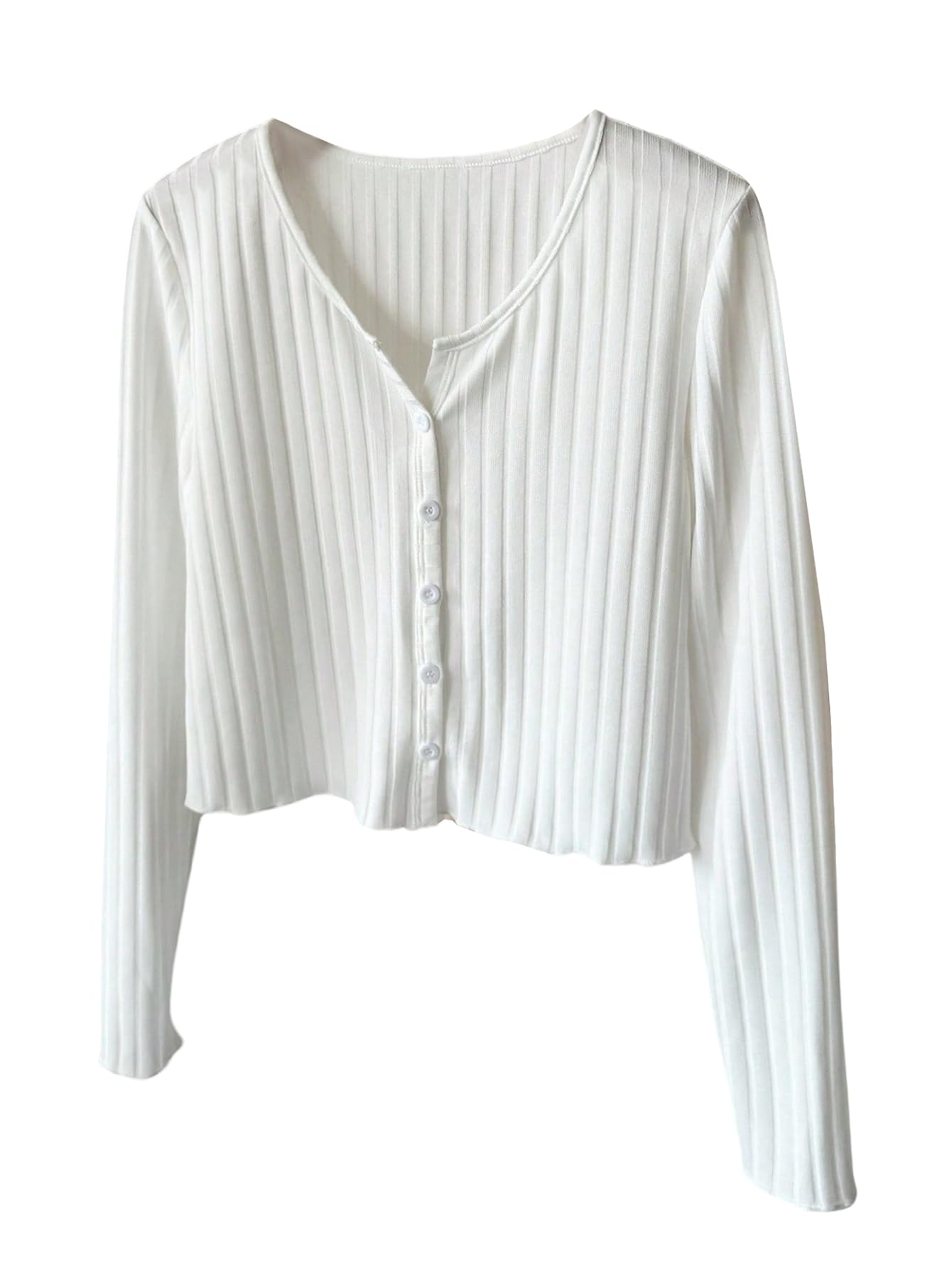 Womens Ribbed Knit Cardigans V Neck Long Sleeve Button Down Sweaters Fall Outfits