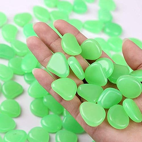 Miniatura 3 de 200 piedras de jardín que brillan en la oscuridad, piedras decorativas brillantes para jardín al aire libre, césped, pasarela, decoración de peceras