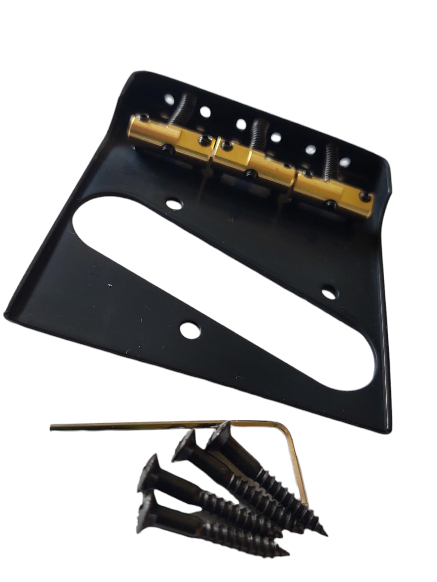 Black Tele Bridge with Cut-Down Sides and Wilkinson Compensated Brass Saddles