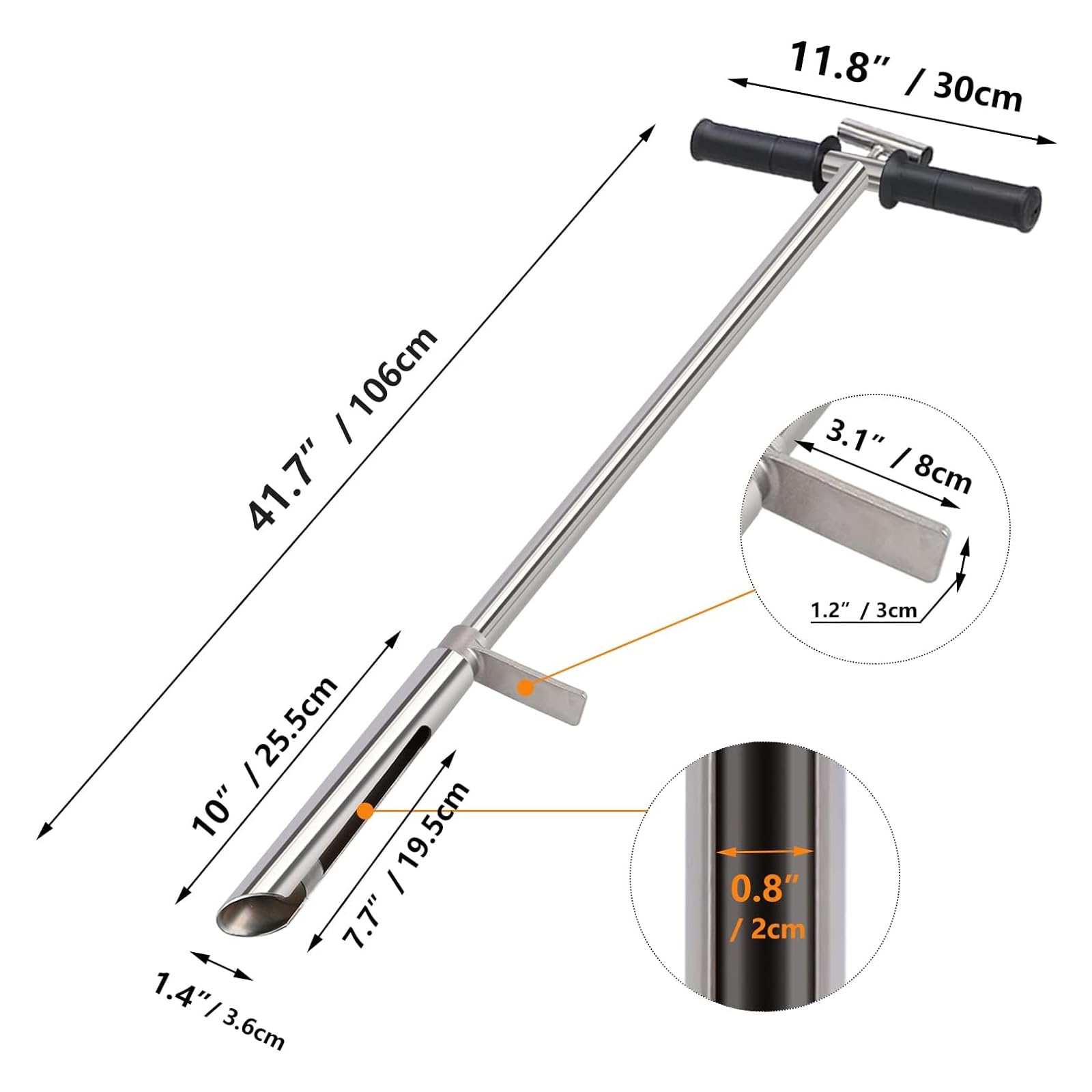 Sonda Per Campionamento Terreno E Grani - 40 Cm In Metallo, Per Agricoltura E Giardinaggio - Foto 8