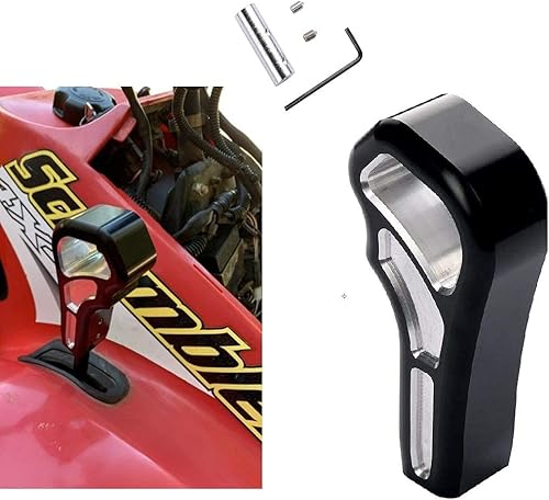 Miniatura 2 de Pomo de palanca de cambios estilo agarre negro, palanca de cambios de aluminio Billet