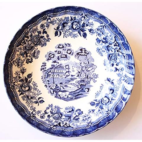 Churchill China Queens Tonquin Blue and White Chelsea Pasta Bowl 22 Centimetre Cover
