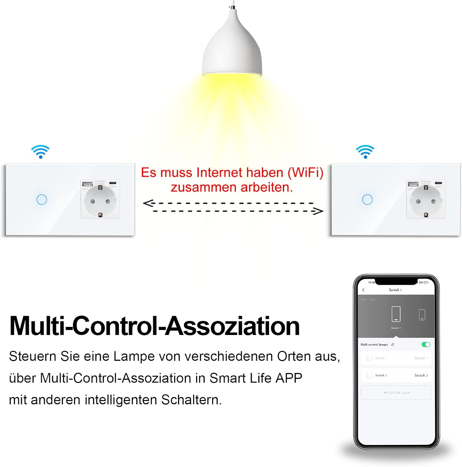 Dimensioner og installationskrav til CNBINGO Smart Touch Switch