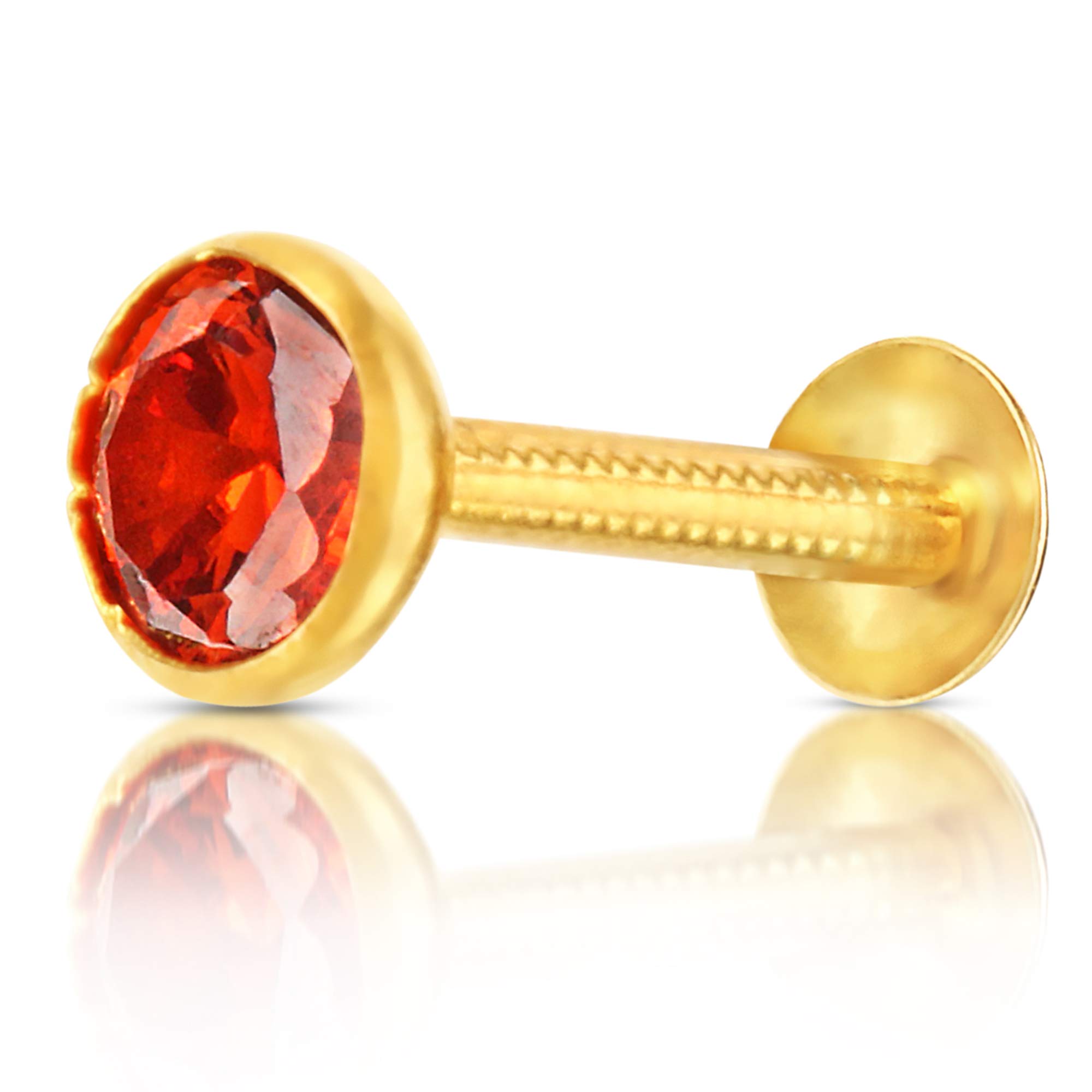 GEHLOT ; OneStep Towards Online 12karat Yellow Gold Nose Pin Stud | Round Design Diamond Piercing Nose Stud | For Women and Girls - Orange (B091PRL9YP) Amazon Price History, Amazon Price Tracker