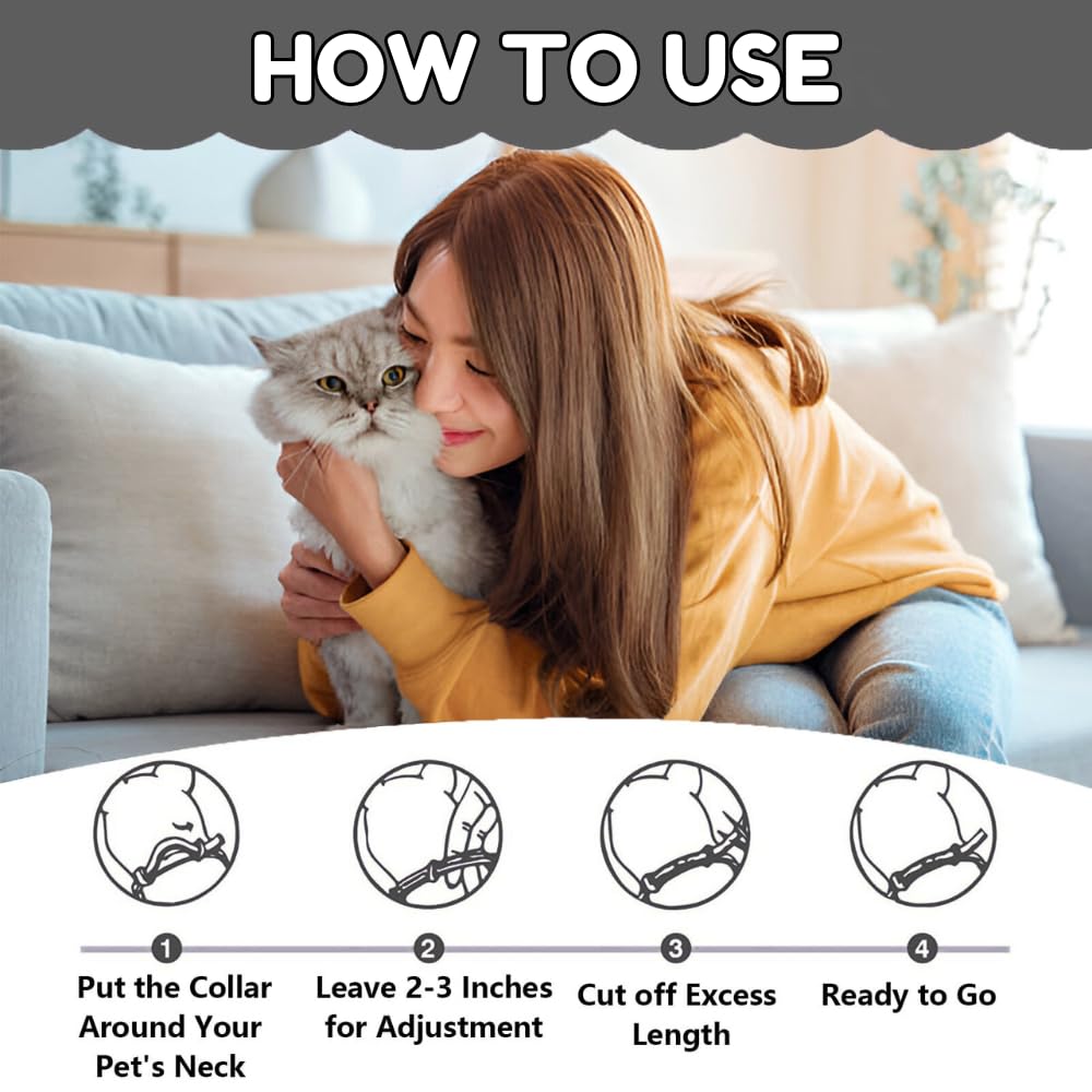 Calming Collar for Cats Pheromone 120 Day Anxiety Relief 4 Pack Adjustable Waterproof Breakaway Safety Buckle Helps Stop Spraying Scratching Meowing for Travel & Vet Visits (Grey) - image 3