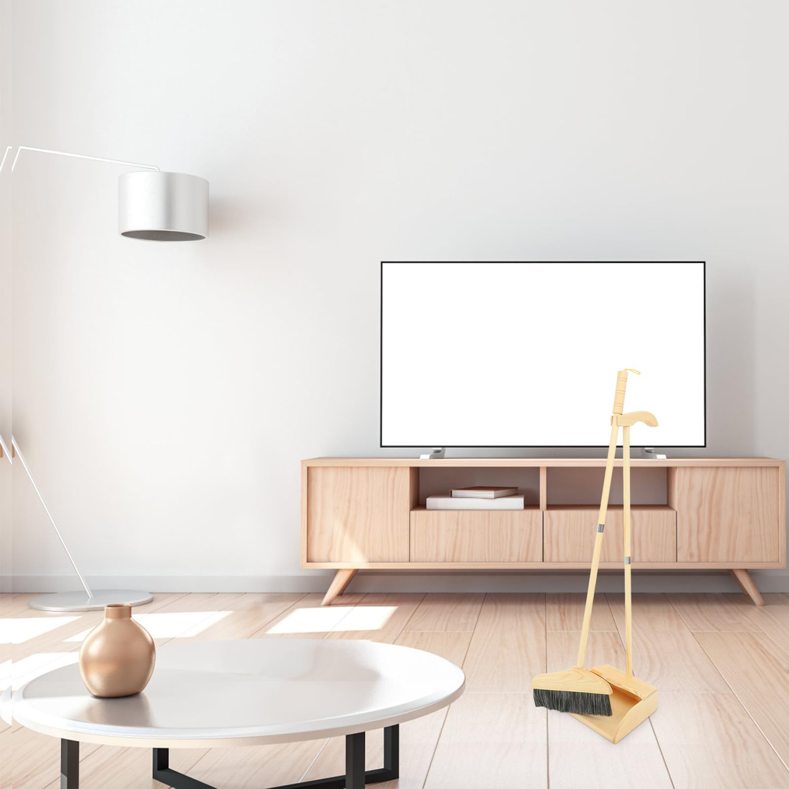 Toyvian Besen Leicht und Verschleißfest mit Kehrschaufel Satz mit Weichen Borsten Ergonomischer Griff Reinigung für Haushalt und Einkaufszentrum