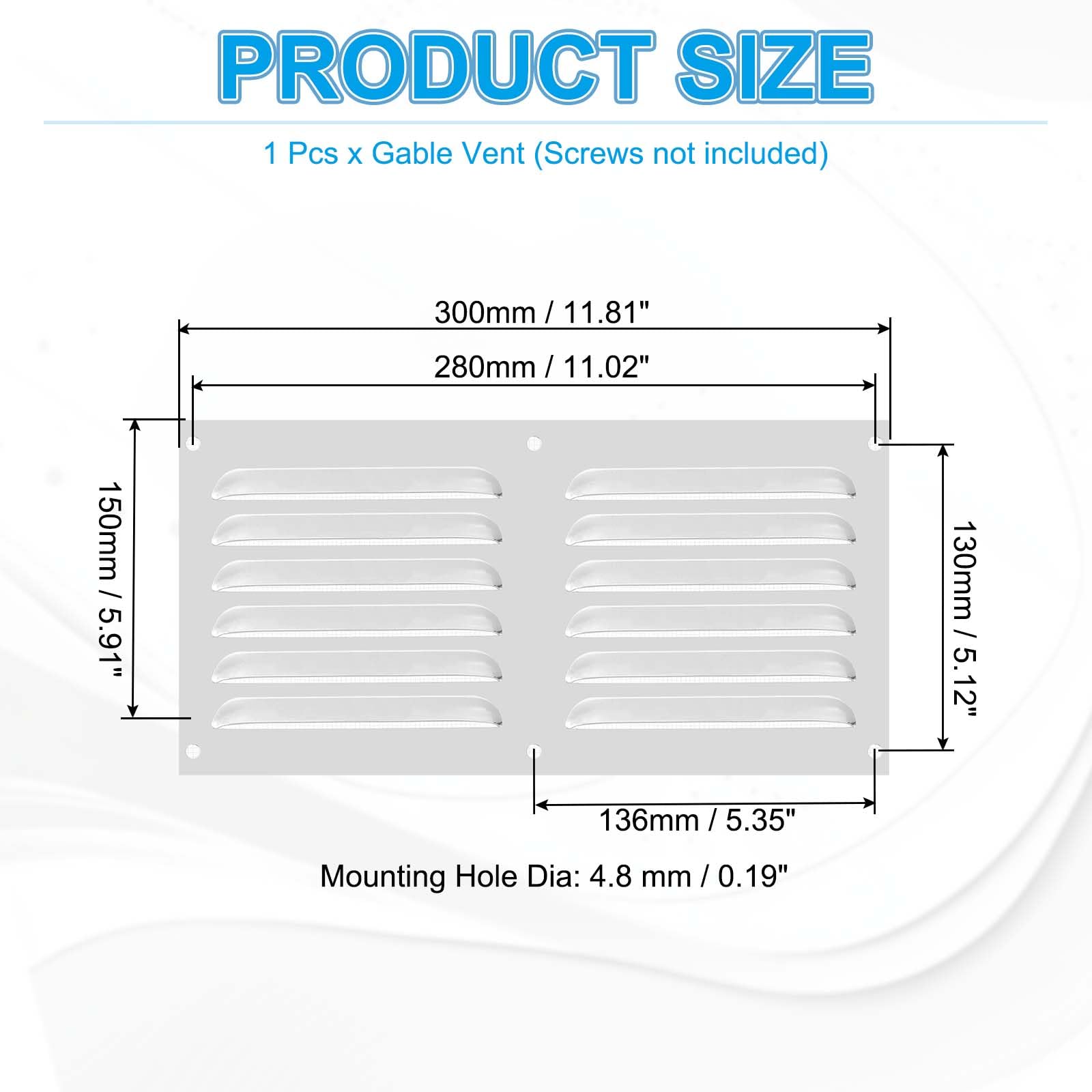 PATIKIL 6x12 Inch Aluminum Vent Cover - Image 2
