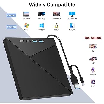 Amazon.com: 7 in 1 External Blu Ray Drive, 4k Blu Ray Burner