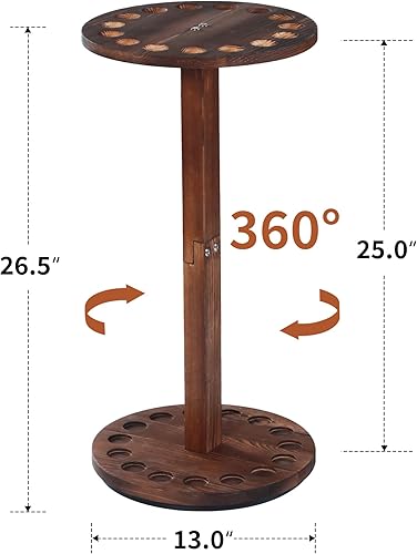 Miniatura 4 de Soporte giratorio de 360 grados para taco de billar, soporte de piso para hasta 15 palos, estante para tacos de billar, organizador de