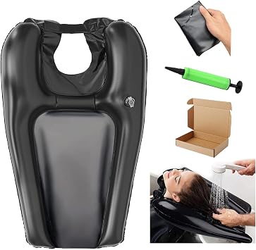 Portable Shampoo Bowl with Inflator,Hair Washing Station for Kids,Inflatable Hair Washing Basin for Sink At Home,Outdoors Or The Hospital, for Handicapped,Child, Seniors, Pregnancy, Bedridden Patient | Inflatable Basin With Pump Helps Seniors, Kids And Caregivers Wash Hair At Sink, Bed Or Travel; Folds Flat For Storage