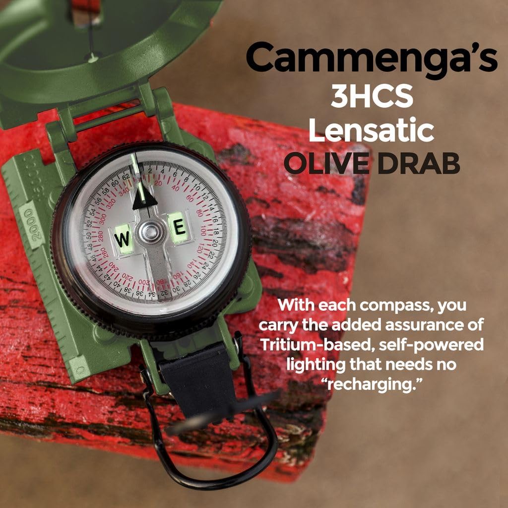 Cammenga 3HCS Official US Miltary Lensatic Compass Tritium, Clam Pack