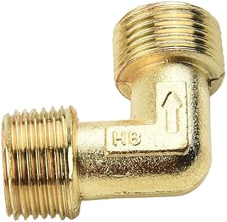Air Compressor Pump Elbow Unloader Valve 90 Degree Relief for Most Air Compressors Copper Metal Construction Yellow Right Angle Adapter Connecting Pipe Cylinder Head(C)