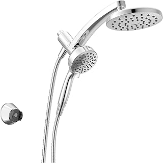 6-Setting PivotPro 3-in-1 Combination Shower Head with ProClean Spray, Chrome Round Shower Head Rainfall with Handheld Spray, 1.75 GPM, Chrome 75649