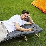 Jamdok Camping Matratze (190 x 75 cm),Cotton Mat für Camp Bett, Gesteppte Liegematten für Camping, Schlafmatte, Roll-up und Faltbare Cotton Sleeping Matte, Tragbar, Grau