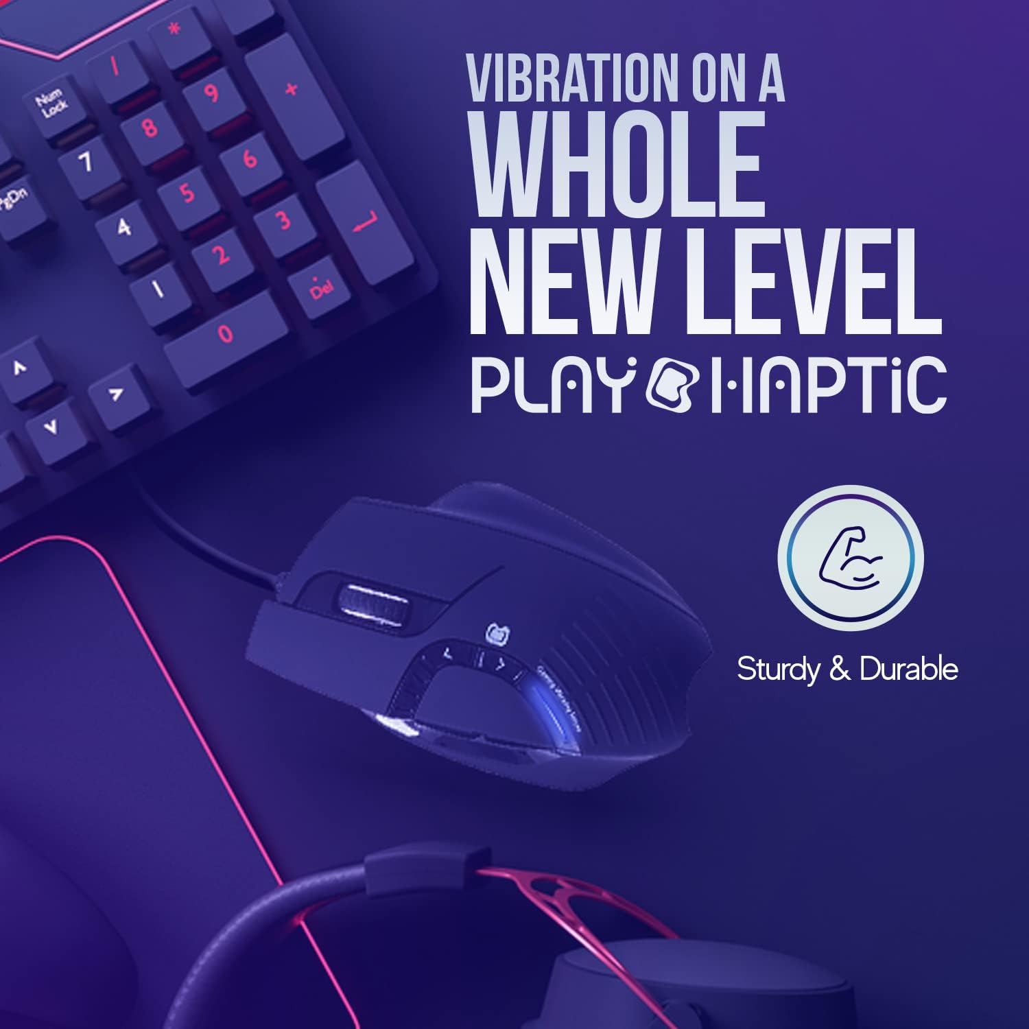 BB 4D Vibration Gaming Mouse SM35 | Sound-Reactive Haptic Sensor | Unique FPS Gaming Experience on PC for Overwatch2, LOL, CS:GO, Valorant, and Many Others | Adjustable Up to 12000 DPI (SM35)