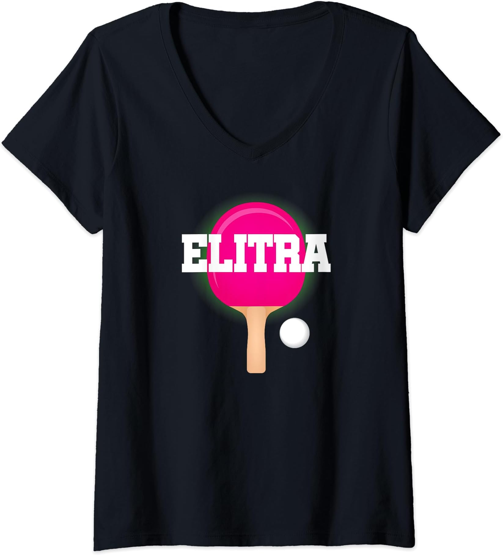 Elitra Name Girls Table Tennis Ping Pong Game Racket Sports V-Neck T-Shirt