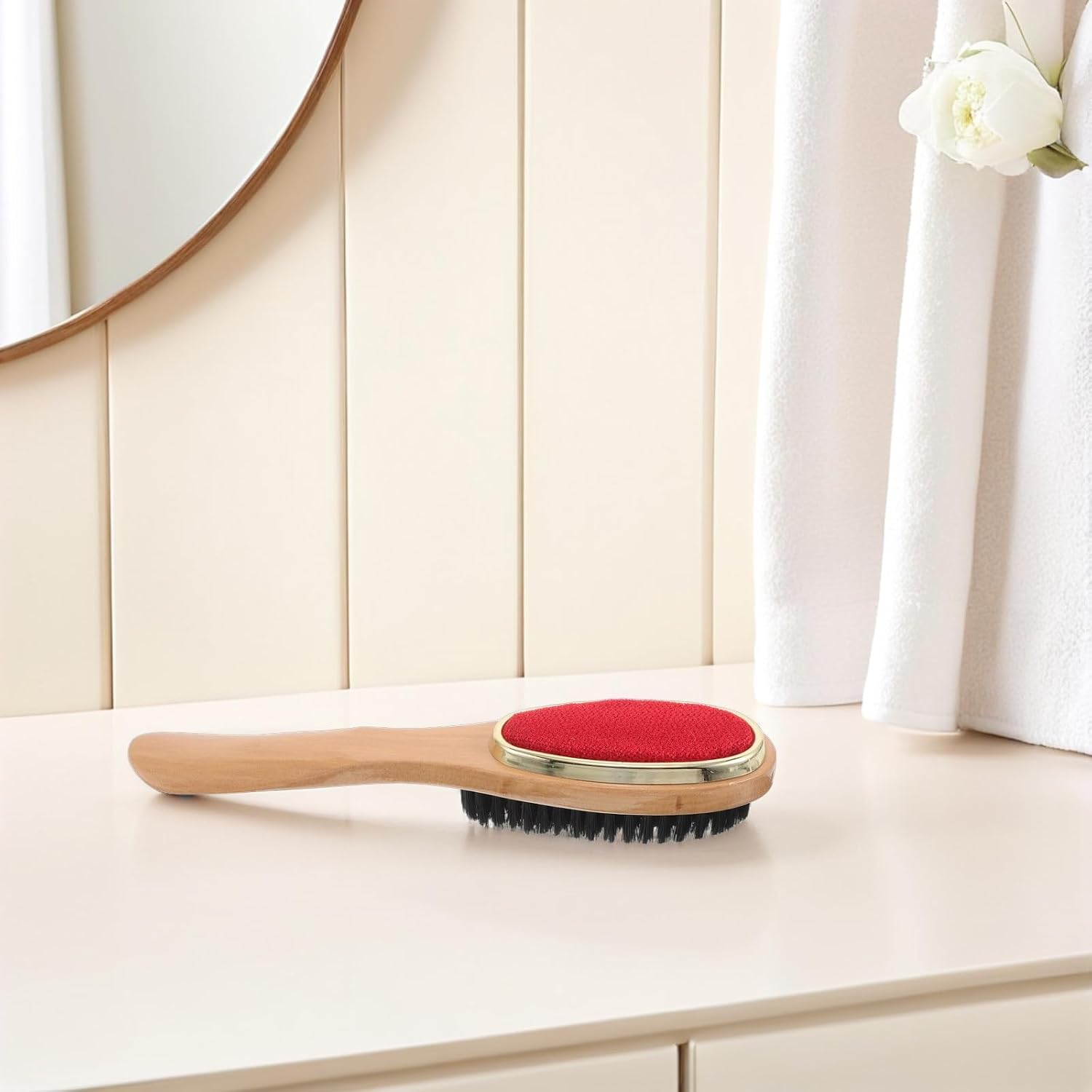 Wood Suit Brush for Shoes and Clothes Cleaning 26cm Portable