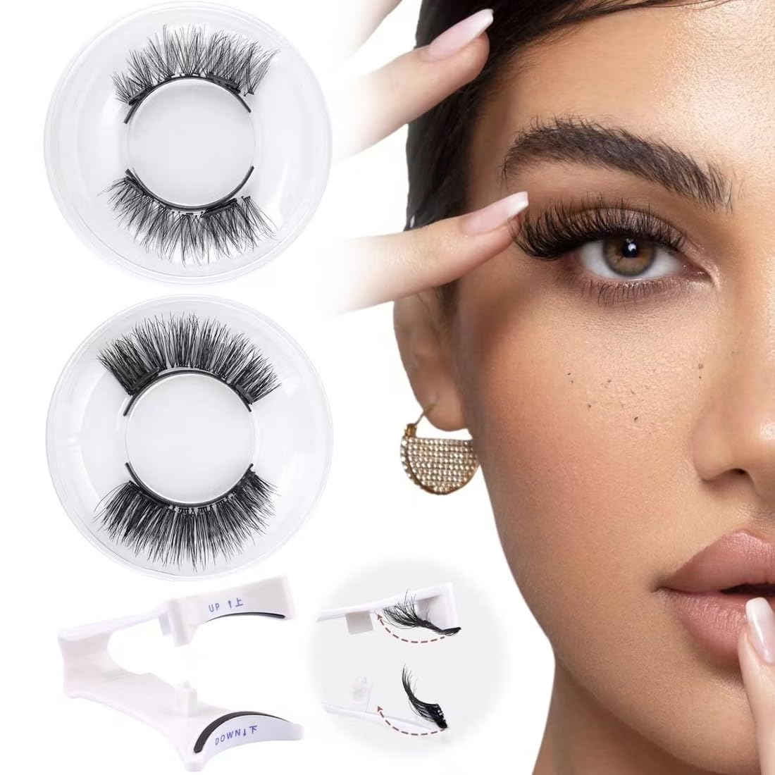 2 Paia Ciglia Magnetiche Con scatola,Non Richiede Colla Ciglia Finte Magnetiche,ciglia magnetiche con applicatore