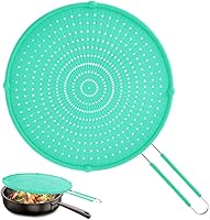Apidgrowth Silicone Splatter Guard for Frying Pan - Heat-Resistant Grease Screen, Dishwasher Safe, Universal Fit 17.3x12.5in Green