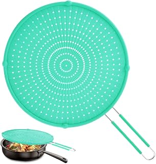 Apidgrowth Silicone Splatter Guard for Frying Pan - Heat-Resistant Grease Screen, Dishwasher Safe, Universal Fit 17.3x12.5in Green