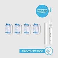 Vista 2 de GO SMILE Cabezales de cepillo de repuesto para cepillo de dientes eléctrico On The Go Sonic Blue, paquete de 4