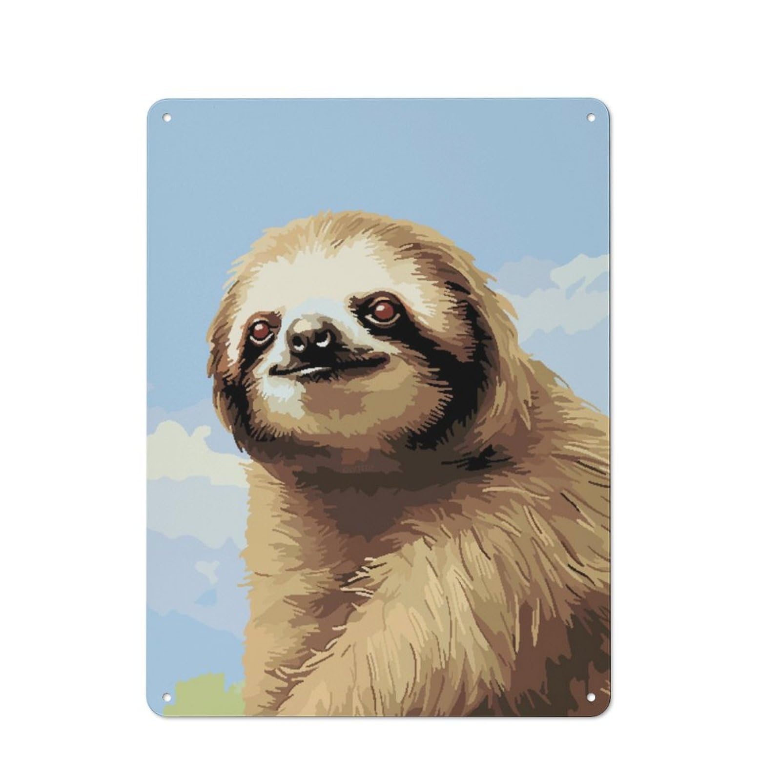 Junmoney Inspirational Sloth Pixel Metal Wall Sign 40X30cm Featuring For Bar Or Restaurant, For Bar Decor Enthusiasts