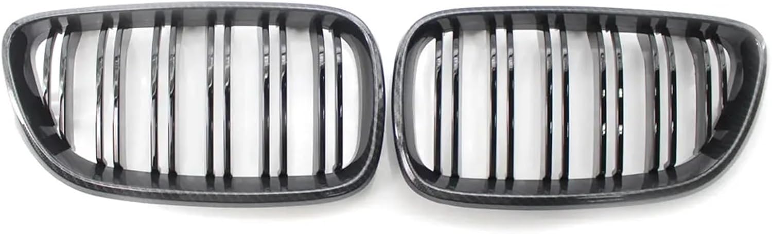 Carbon Fiber Dual Slat Front Hood Kidney Grilles Grill Compatible Compatible with BMW F22 F23 M2 2014-2018 Compatible with BMW 225i 218i 220i(Carbon Fiber)