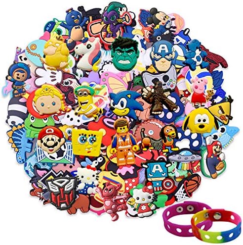 Lot of 20,50,100pcs Random PVC Different Shoe Charms for Shoe Decoration Wristband Bracelet Party Gifts