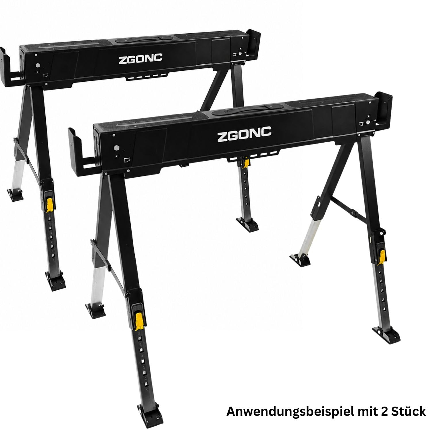 Falt-Arbeitsbock, Stahl verzinkt pulverbeschichtet, 103 cm Arbeitsbreite, 85,5 cm Höhe, 8,8 kg, 600 kg Tragkraft