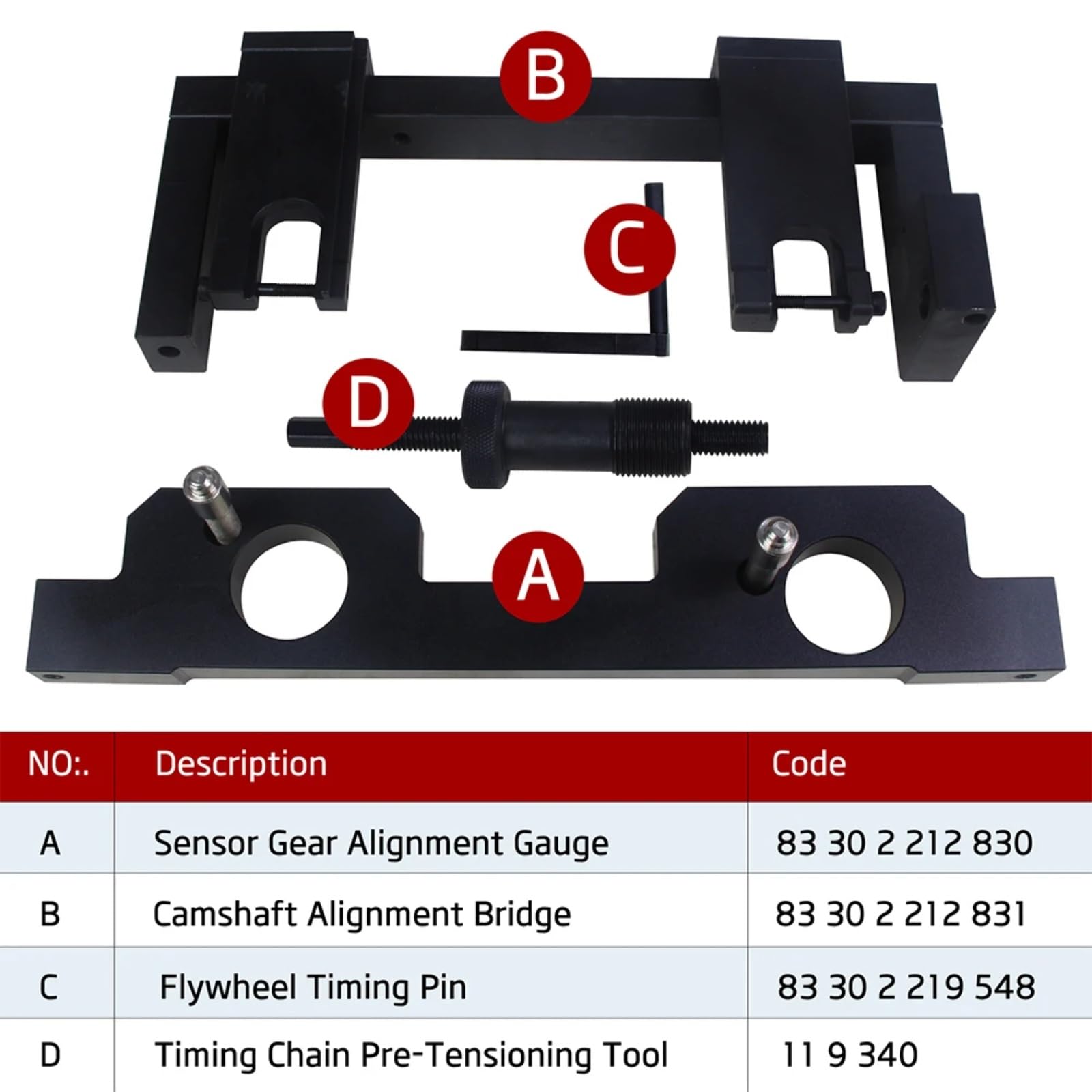 Kit Messa in Fase Compatibile Con BMW Per N14 N18 N20 N26 N47 N53 N54 N55 N63 S63 Attrezzo Per L'allineamento Dell'albero A Camme E La Fasatura Del Volano Del Motore 83302212825