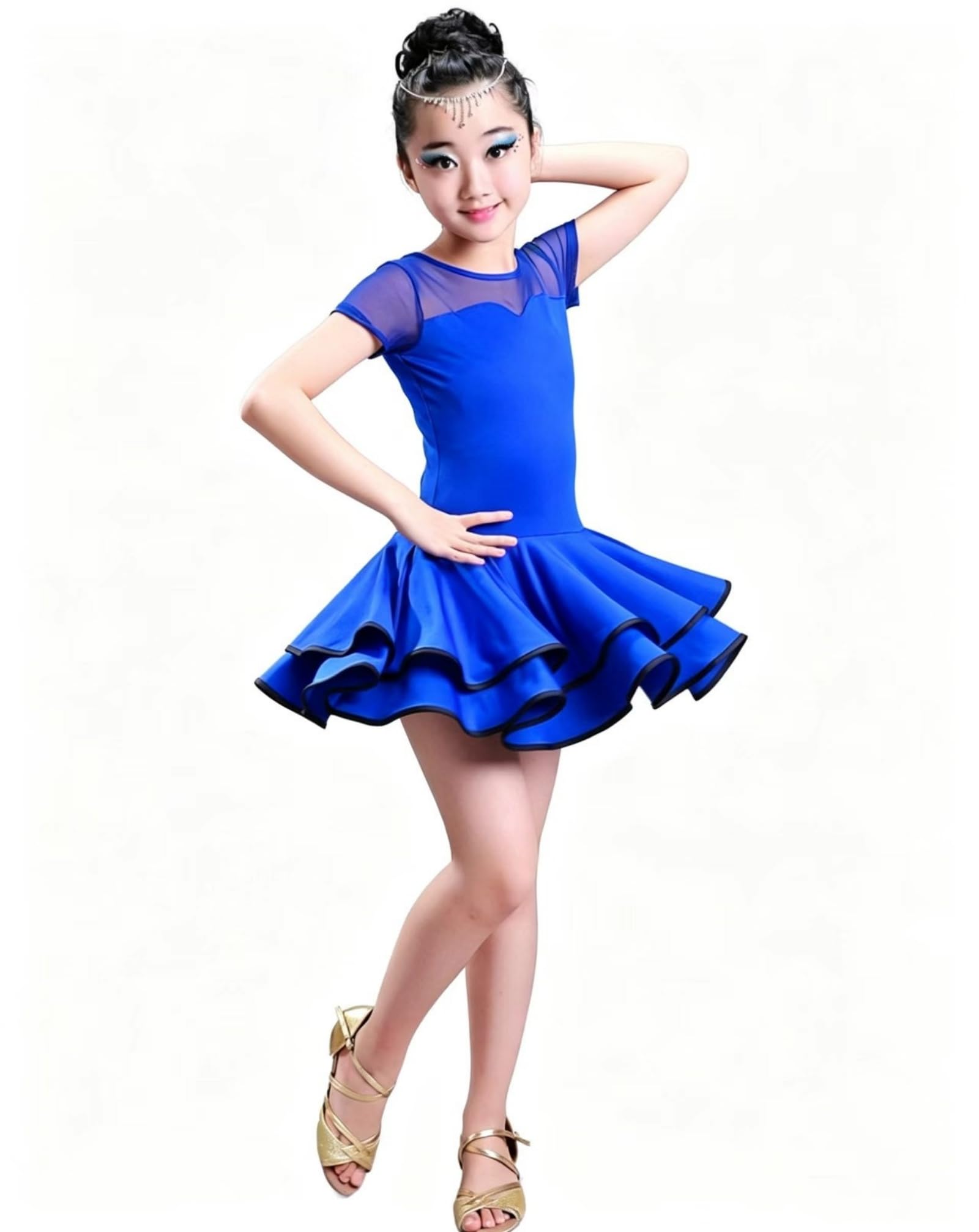 Vestito da Ballo Latino Ragazza Abbigliamento Danza da Sala - Gonna Svasata per Bambini Performance Cha Cha