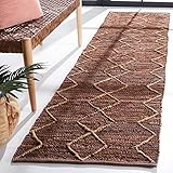 SAFAVIEH Vintage Leather Collection Runner Rug - 2'3' x 9', Brown & Natural, Handmade Modern Rustic Boho, Ideal for High Traffic Areas in Living Room, Bedroom (VTL801T)