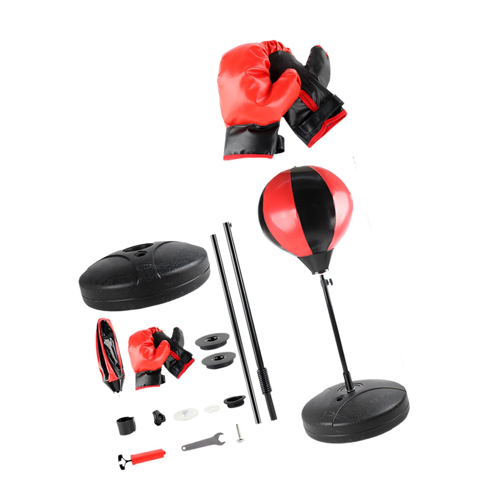 Set di palle da boxe ad altezza variabile con molla di ritorno e base resistente per allenamento fitness a casa per allenamento di coordinazione occhio-mano